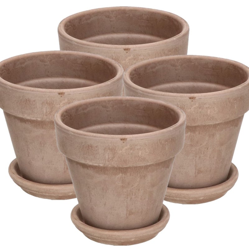 Doniczka gliniana ogrodowa ⌀ 31cm donica mokka ceramiczna na kwiaty rośliny - KOTARBAU