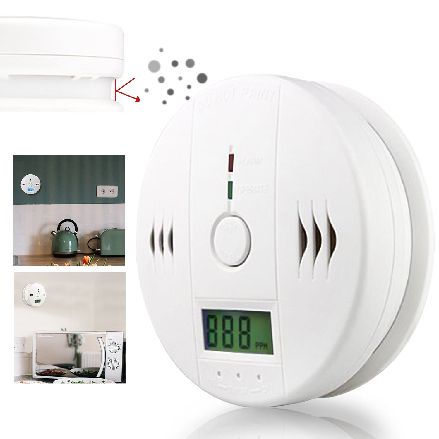 6x rilevatori di CO con sensore integrato: protegge dall'avvelenamento - 6