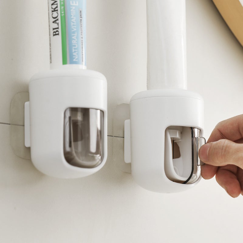 Distributeur automatique de dentifrice, porte-brosse à dents anti-poussière, support mural, accessoires de salle de bain, presse-dentifrice - 9