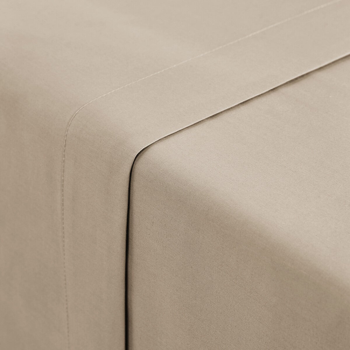 Drap plat uni percale de coton Scenario - Lin - 150 x 250 cm - 2