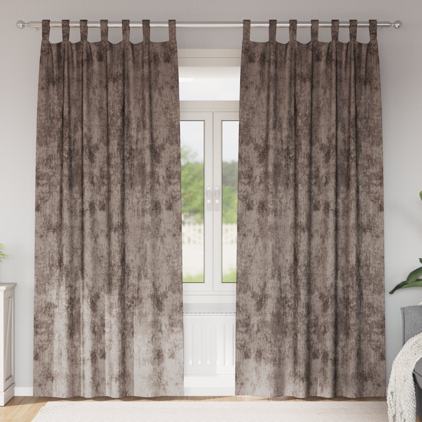 Zasłony z weluru 2 pcs Cappuccino 245 x 140 cm Aksamit vidaXL