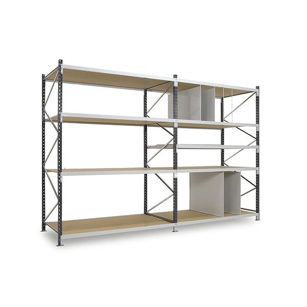 Rayonnage mi lourd 4 nivx - Élément suivant - 2500x3000x800mm - 689kg/niv - Utilisable uniquement avec un module de départ - RAYOML/4N/2580/S2 - 5