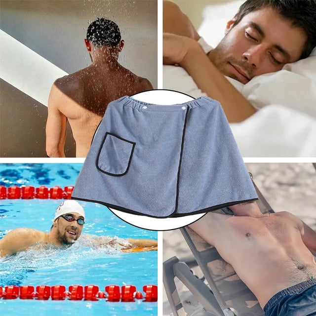 Serviette de bain douce et résistante à l'usure pour homme, short réglable en microfibre, serviette de piscine, plage, spa, bain, douche
