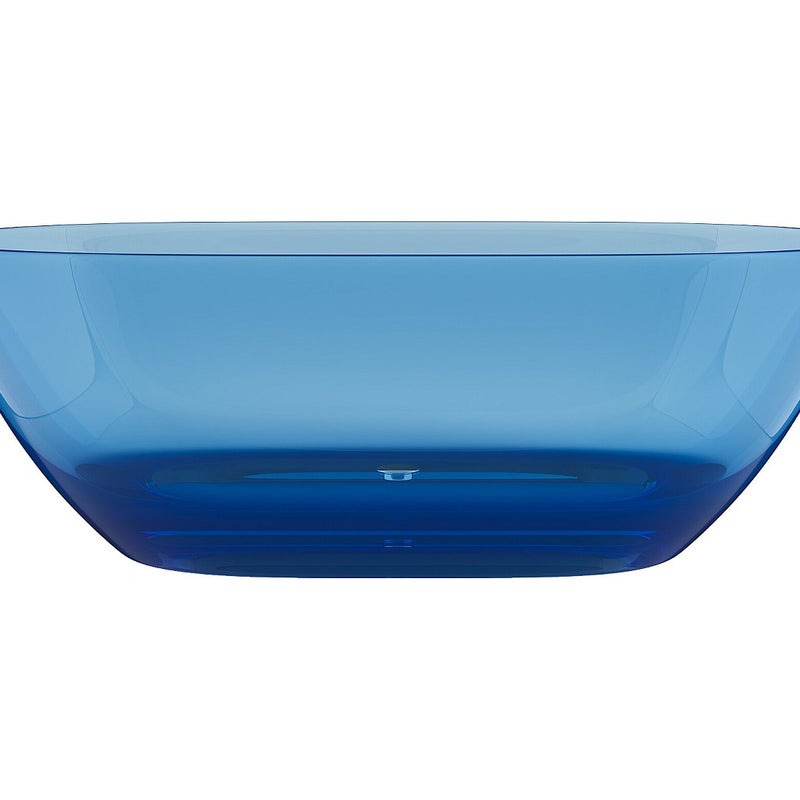 Wanna wolnostojąca przezroczysta - 292 l - 160 x 72 x 56 cm - Niebieski - Żywica - SPAVO