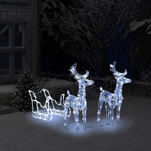 Générique Décoration De Noël Rennes Et Traîneau 160 LED 130 Cm