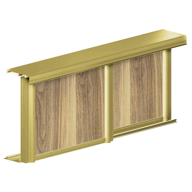 Profil bas en T SLID'UP 210 - 220 pour porte 18 mm max - 1,8 m - or - 3