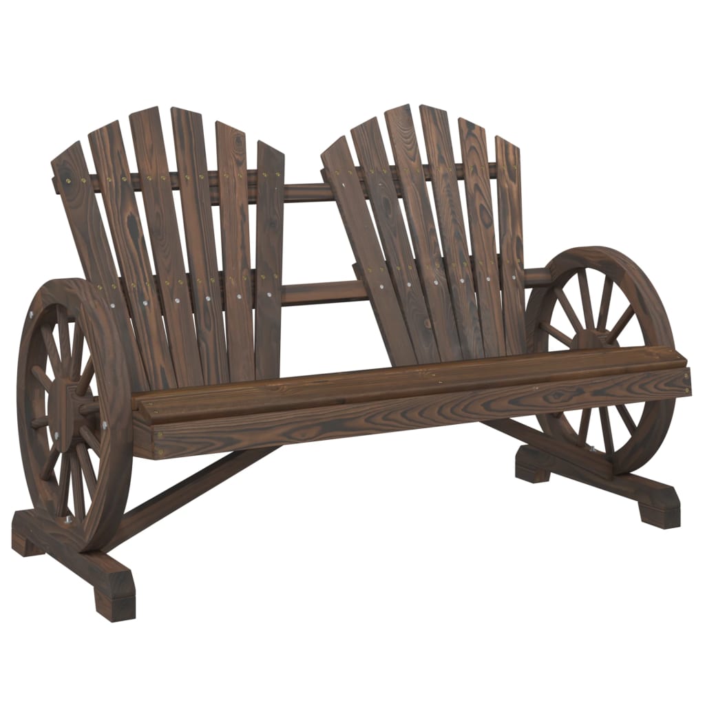 Chaise De Jardin Adirondack 2 Places En Bois De Sapin Massif VidaXL - Siège Patio, Terrasse, Extérieur - Marron, Dimensions 119,5x85,5x89,5 Cm - 9