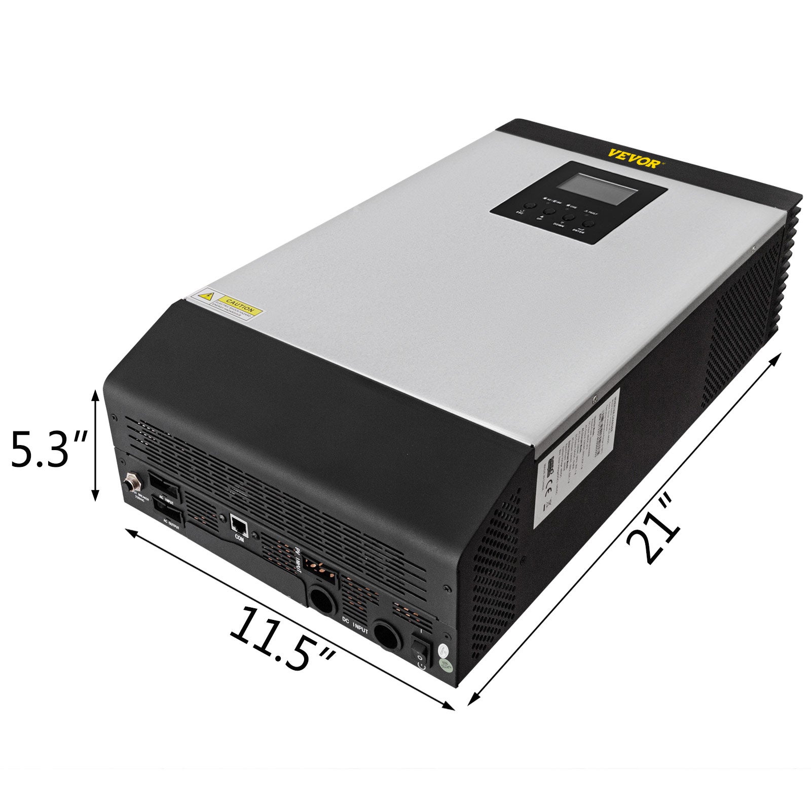 Onduleur Solaire Hybride VEVOR 5000VA DC 48V AC 230V Convertisseur Pur Sinus LCD avec Chargeur Secteur Contrôleur Solaire MPPT pour Appareil à Moteur - 9