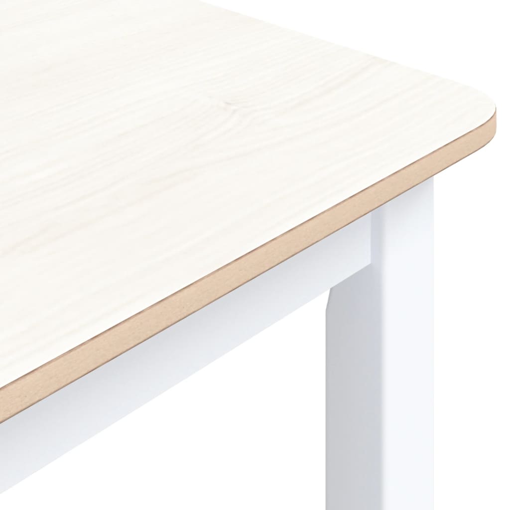 Maison Exclusive - Table à manger Blanc et marron 114x71x75 cm Bois d'hévéa massif - 6