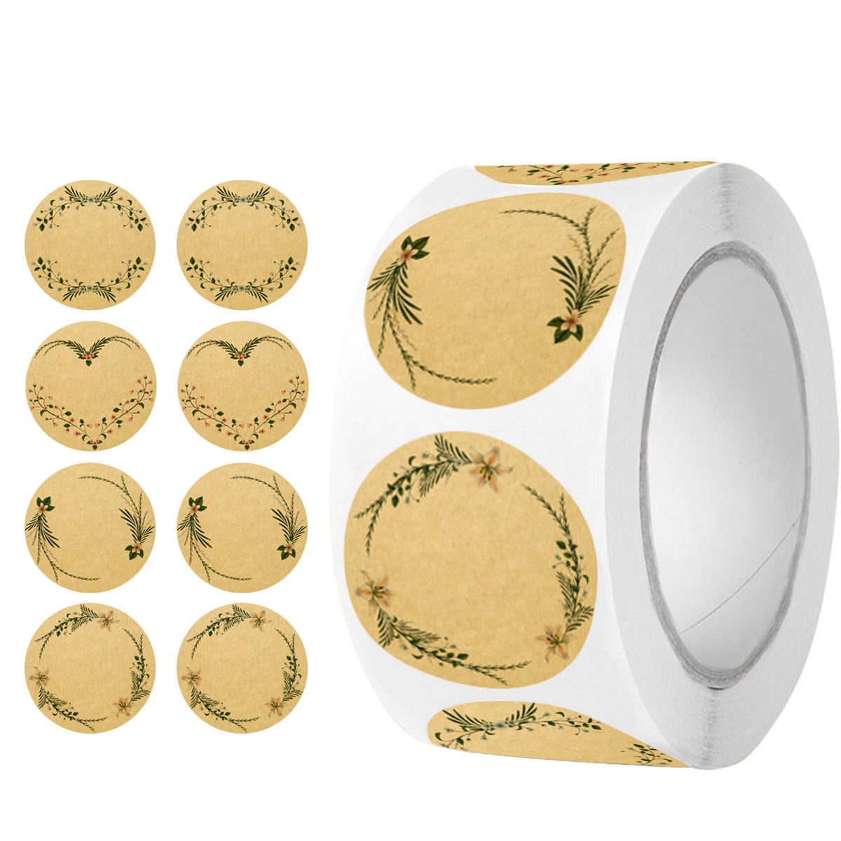(500 szt. brązowe) Okrągłe etykiety samoprzylepne Kraft 2,5 cm Etykiety do dżemu Etykiety samoprzylepne Papier samoprzylepny Kraft