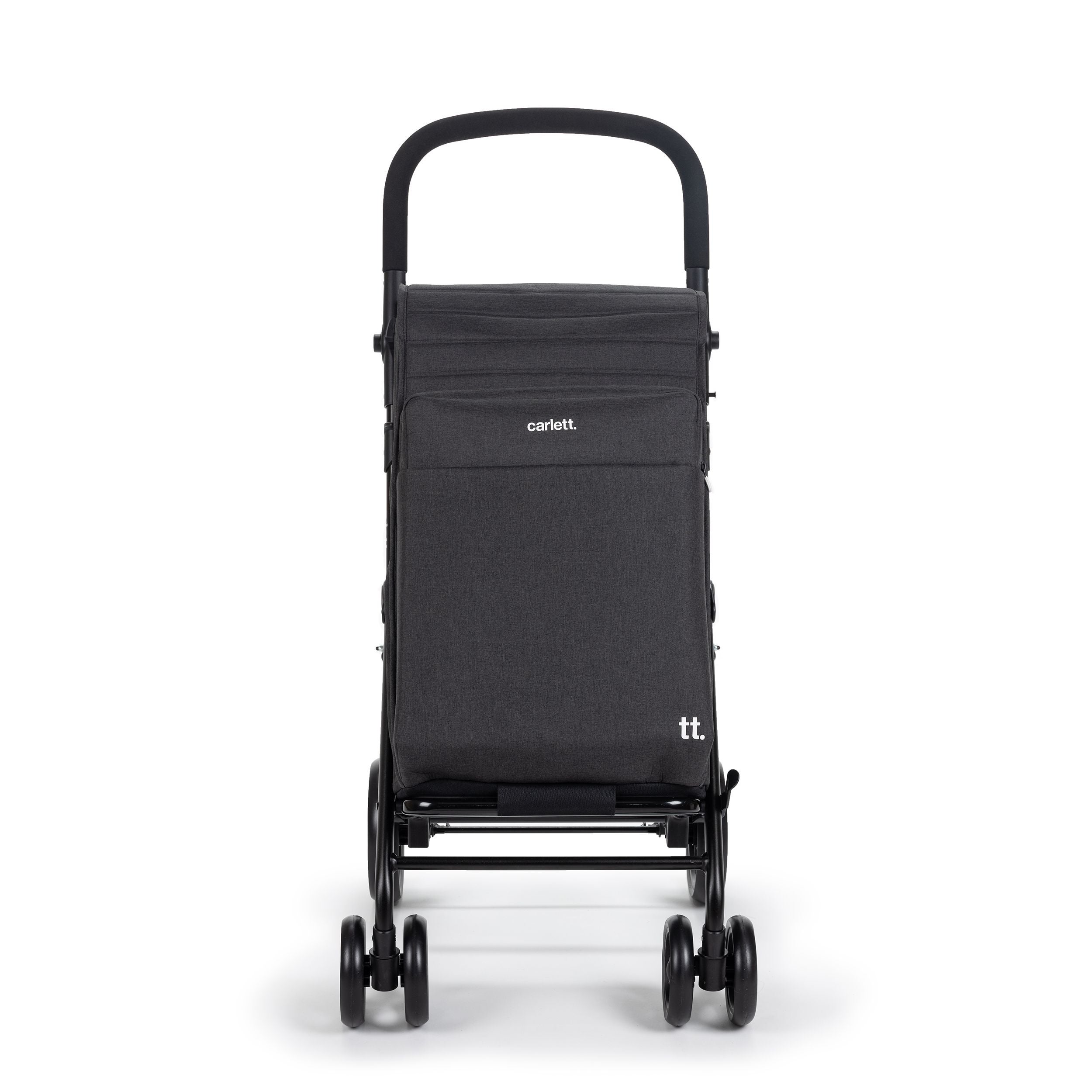 Carlett Carrello della Spesa Pieghevole 4 Ruote con Borsa Espandibile 62L, Borsa Termica 12L, Manico Regolabile, Freno di Sicurezza e Ruote Girevoli a 360°, Urban Family, Colore Rosso