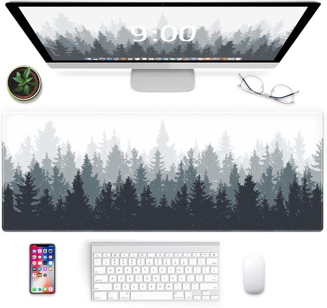 Hsmienk Grande tappetino per mouse da gioco esteso con bordi cuciti, (80 x 30 cm), base in gomma naturale antiscivolo, resistente e impermeabile, tappetino per tastiera del computer per Hsmienk Grande tappetino per mouse da gioco esteso con bordi cuciti, (80 x 30 cm), base in gomma naturale antiscivolo, resistente e impermeabile, tappetino per tastiera del computer per