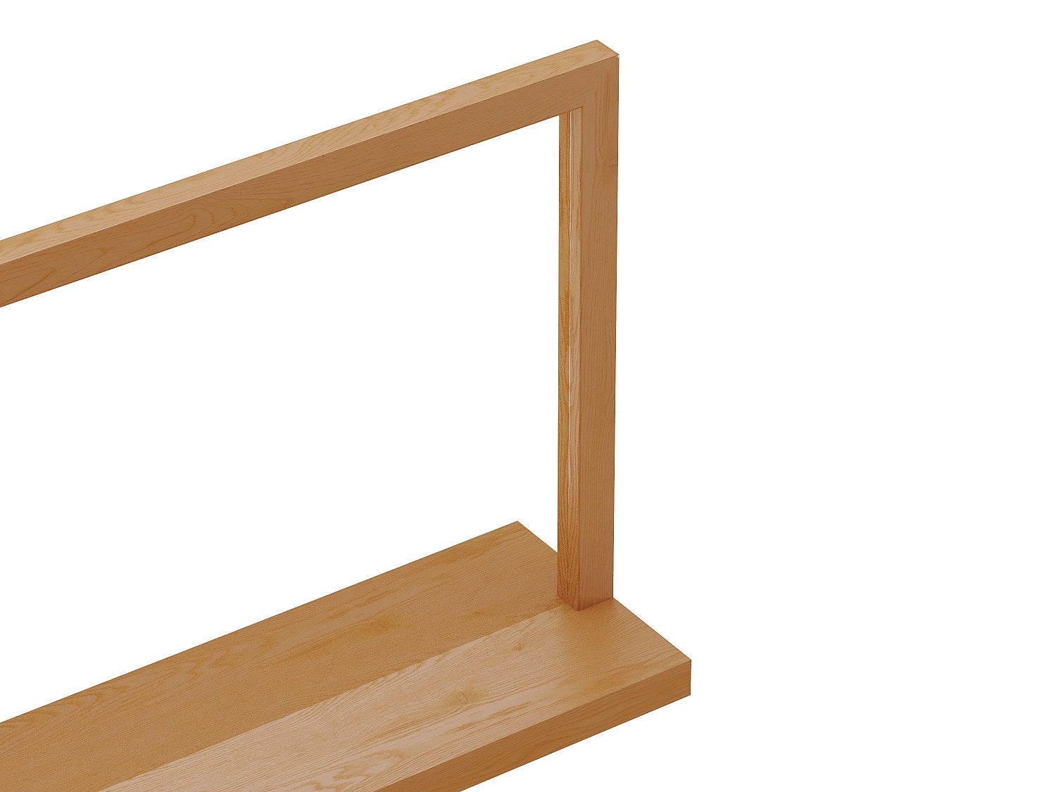 Miroir mural avec tablette en bois de chêne - L. 120 x H. 50 cm - Naturel - JIAO - 2
