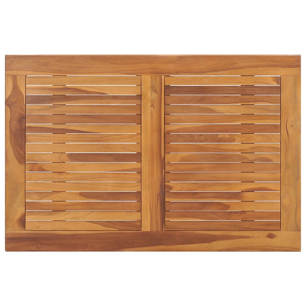 Table à manger de jardin rectangulaire en Bois Marron 4 places - 4