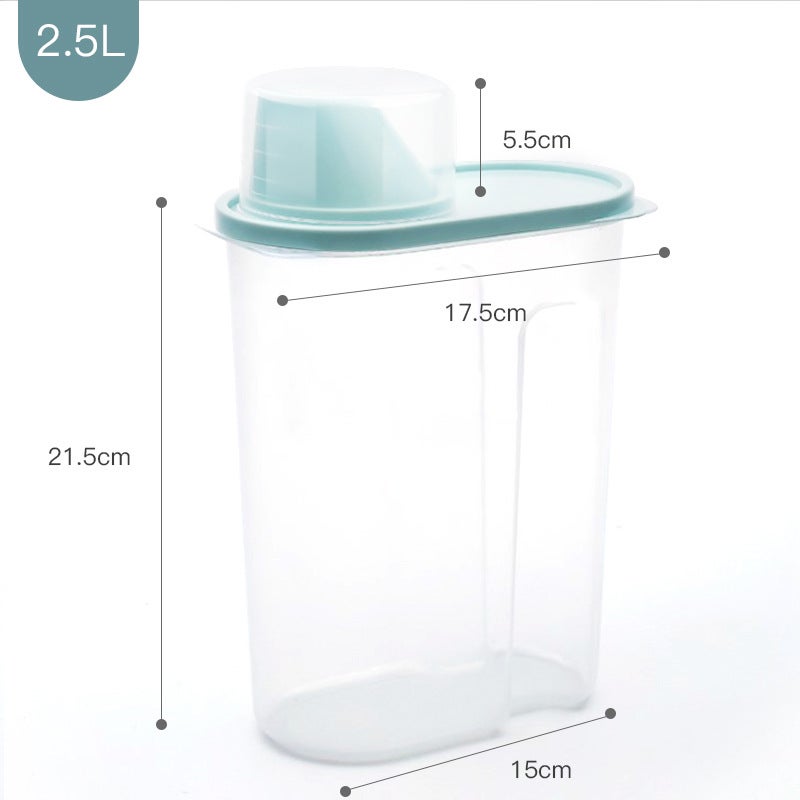 Pojemnik na detergenty z pokrywką, plastikowy słoik, pojemnik do użytku domowego, wiadro do przechowywania Nordic Blue 2,5 l