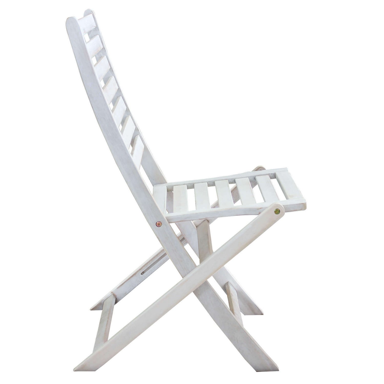 Chaise de Jardin pliante Blanche en bois d'acacia massif 46x57x91h cm mod. Serena - 3