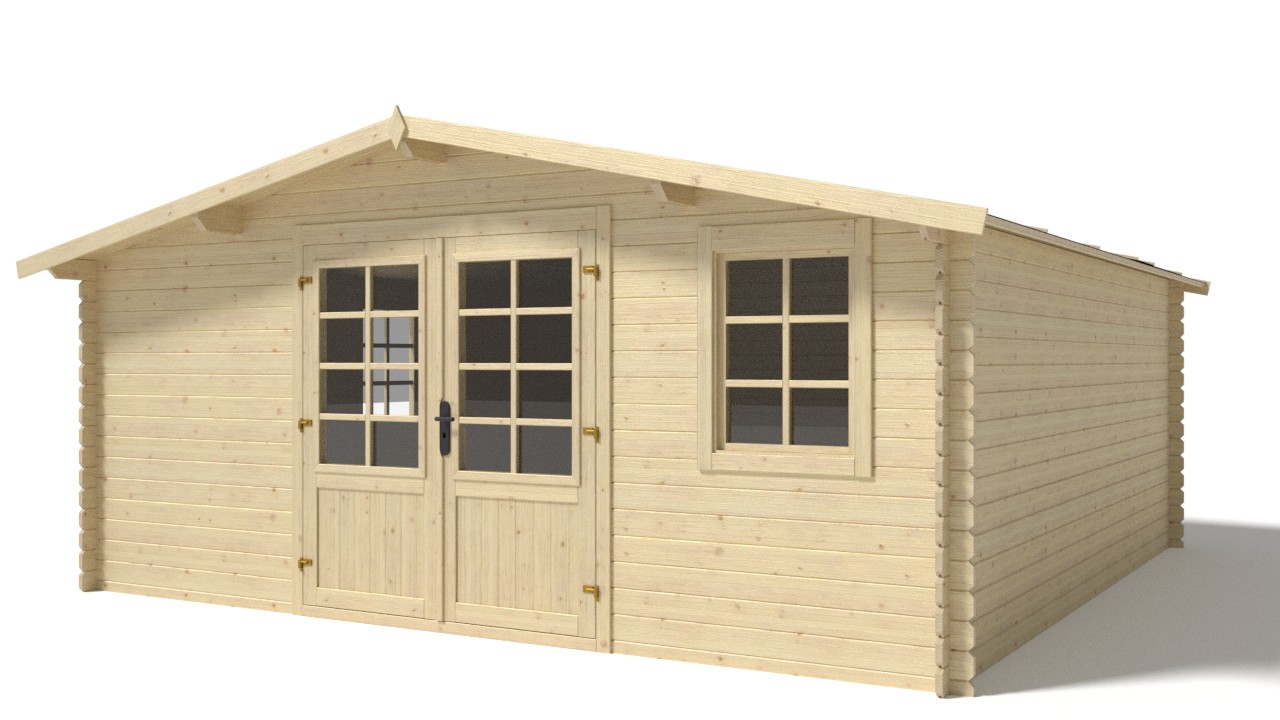 Abri de jardin en bois - 25m2 - 5x5m - Ep. 28mm - Couleur: naturel - DOM591 - ALTANKA - 2