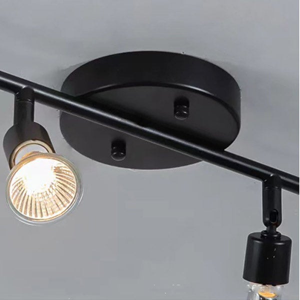 Spot Sufitowy LED 2 Żarówki - Nowoczesna Lampa Sufitowa Żarówka GU10 Spot Obrotowy o 330°, Żarówka Nie Jest Dołączona - Czarny