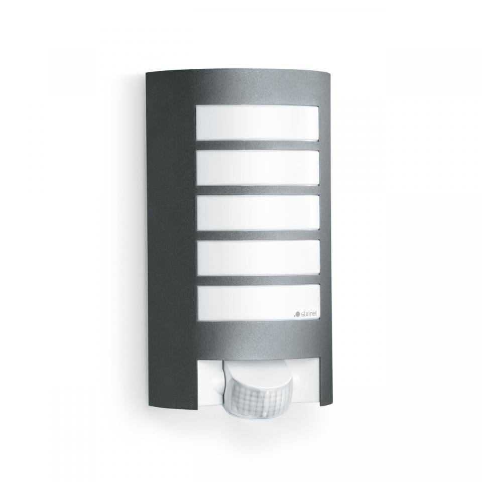 Steinel Lampada da Esterno L 12 S, Illuminazione esterna da Parete con sensore 180°, Ingresso casa, E27, Aluminium