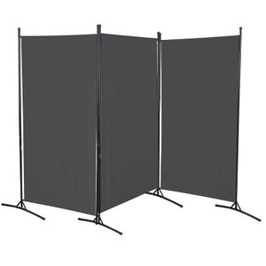 Paravent D'extérieur 4 Panneaux Ikodm - 228 X 181 Cm, Roulettes, Résistant Aux Intempéries - Anthracite