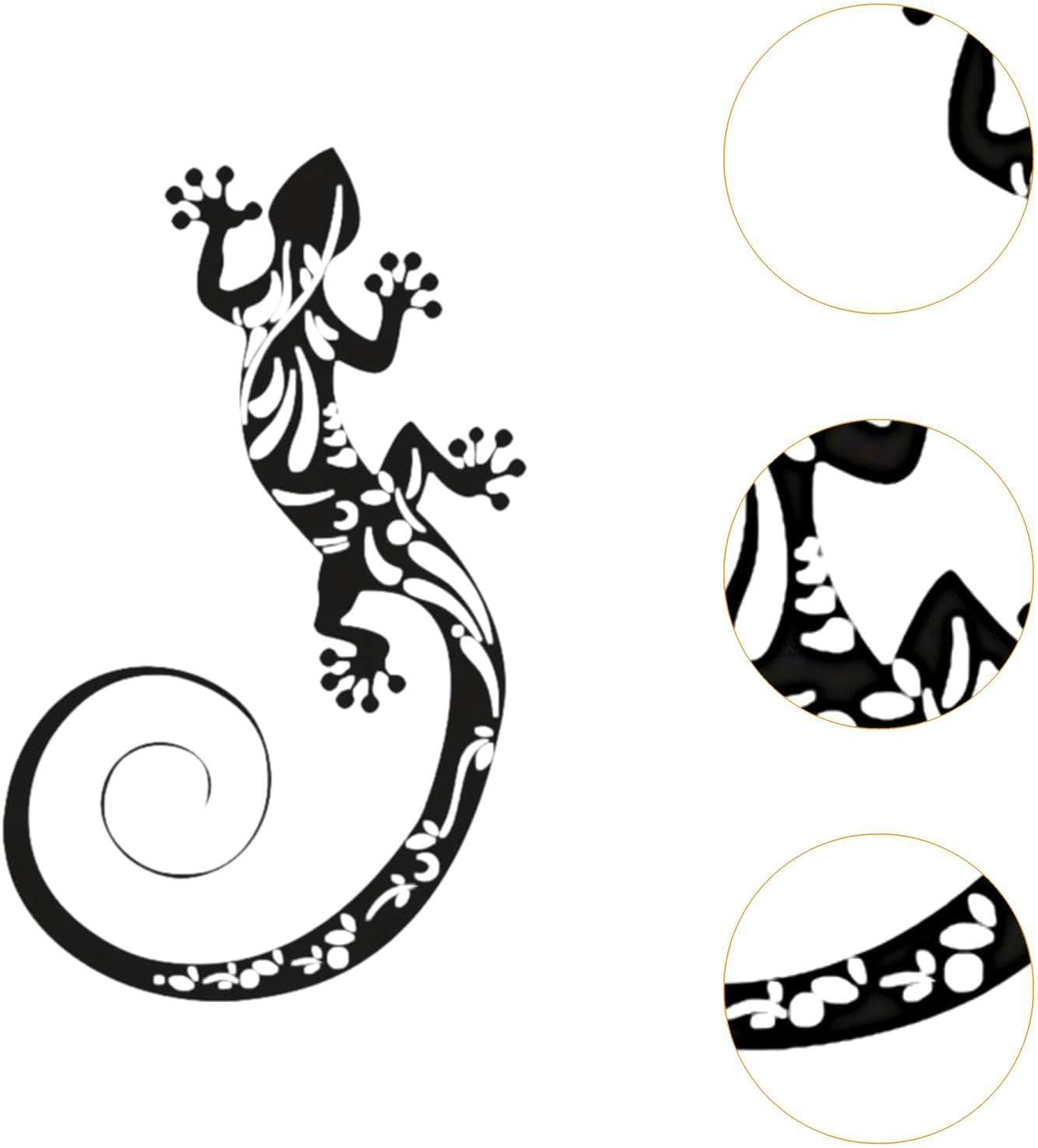 Métal Gecko Décoration Murale, Lézard En Métal Décoration Murale, Salamandre Murale Exterieur Sculpture, Decoration Murale Metal Lézard - 6