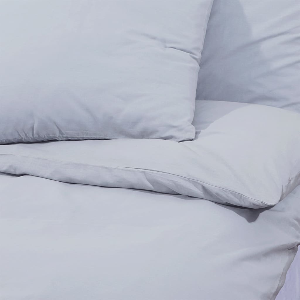 Ensemble de housse de couette Gris 200x200 cm Coton 2 - 7