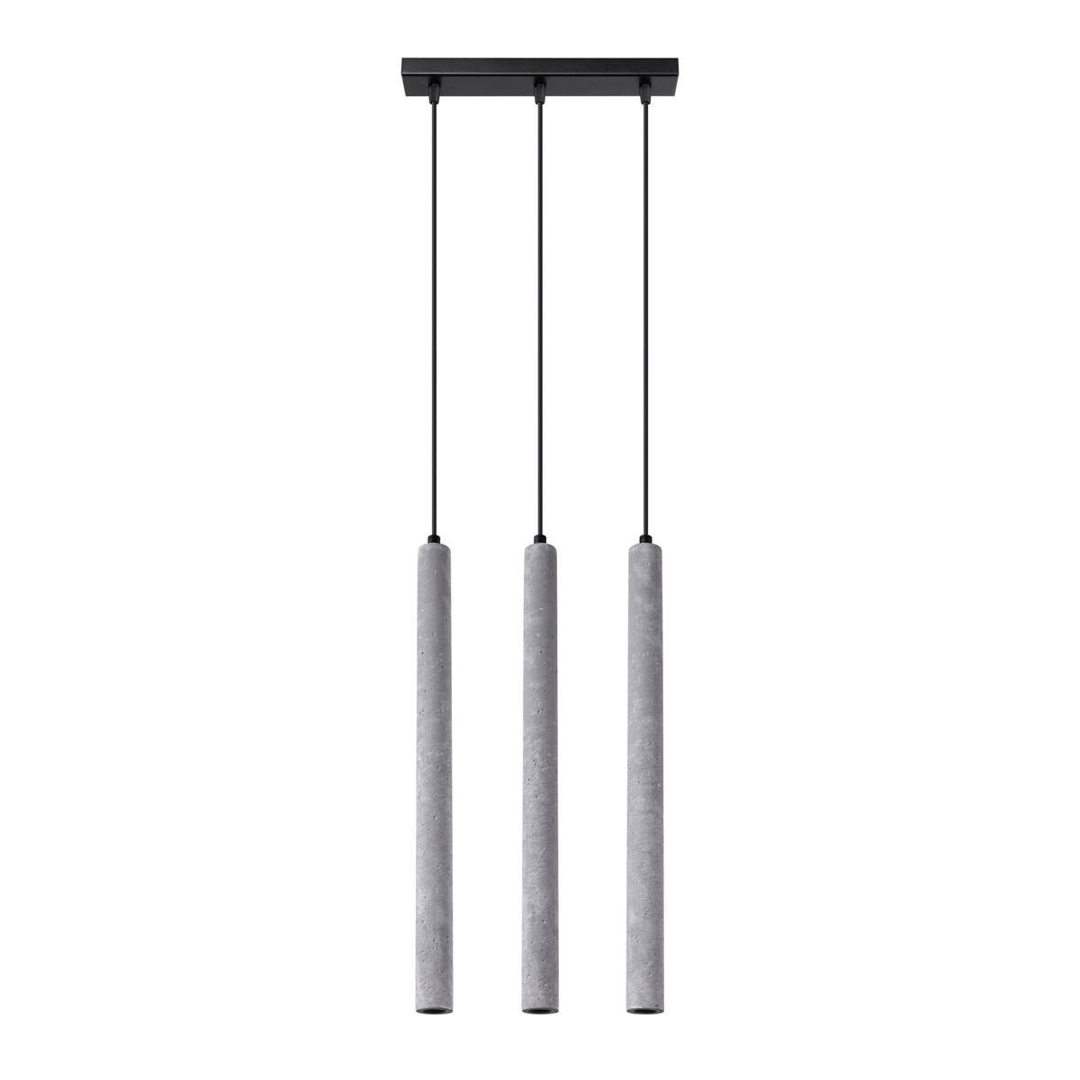 Lampa wisząca Pastelo szara 3xG9x8W tuba wym: 110 x 30 x 5 cm beton architektoniczny Sollux Lighting