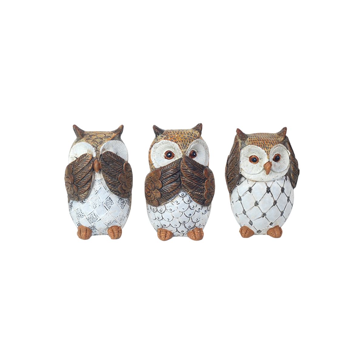By sigris tres búhos sabios incluye 3 unidades figuras búhos colección étnico signes grimalt decor and go