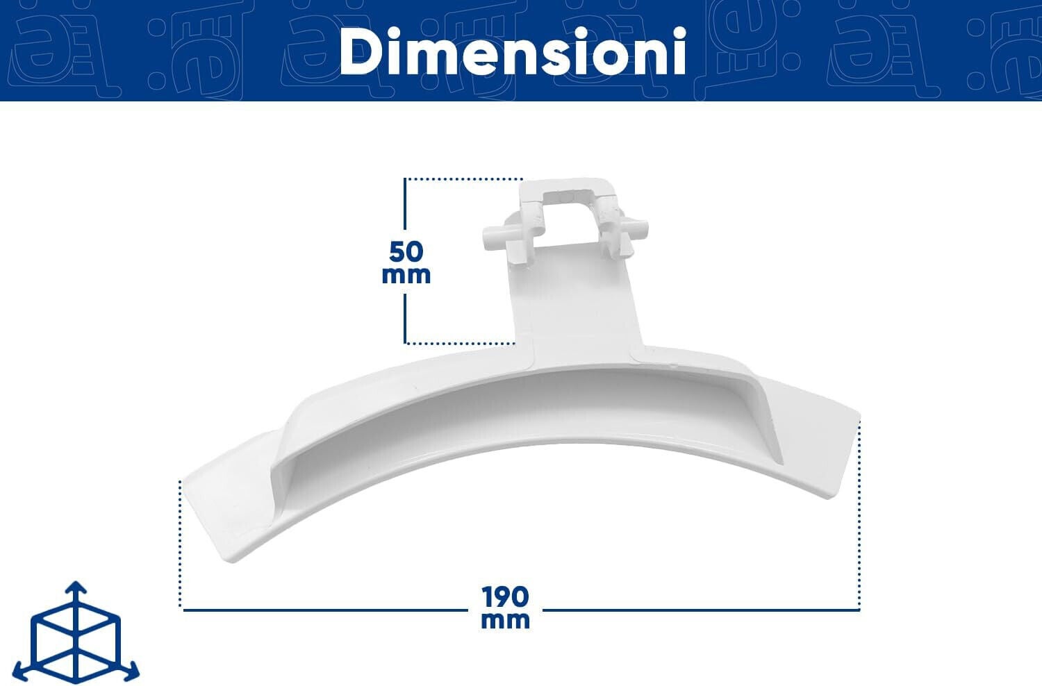 Maniglia Sportello Lavatrice Originale Electrolux Rex Zanussi – Ricambio 4055186607, Bianco