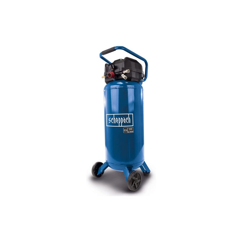 Scheppach Compresseur vertical portatif HC51V – Moteur puissant 1500W – Sans huile – Cuve de 50 L – 10 bar – 220 L/min - 4
