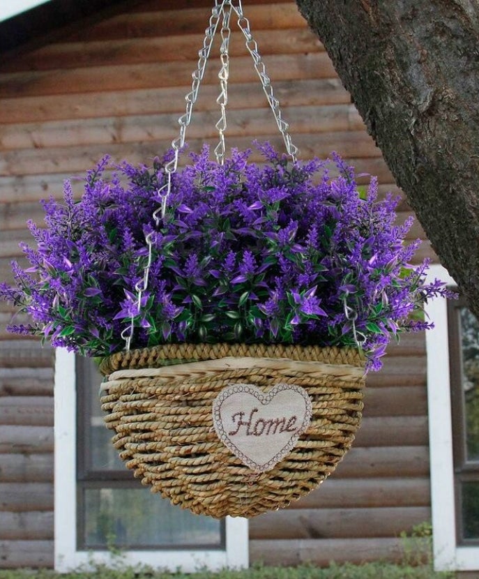 8 Bundles Fleurs en Plastique Violettes, Décoration végétale résistante aux UV Extérieur Intérieur, (Mauve) - 4