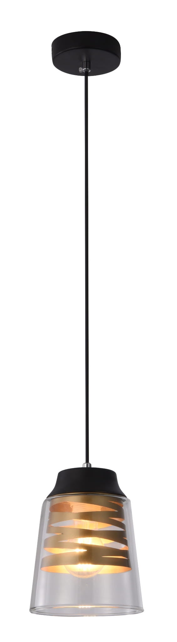 Lampa sufitowa Fresno czarno-przezroczysta 1xE27x60W wym: 120 x 15,5 x 15,5 cm szkło Candellux
