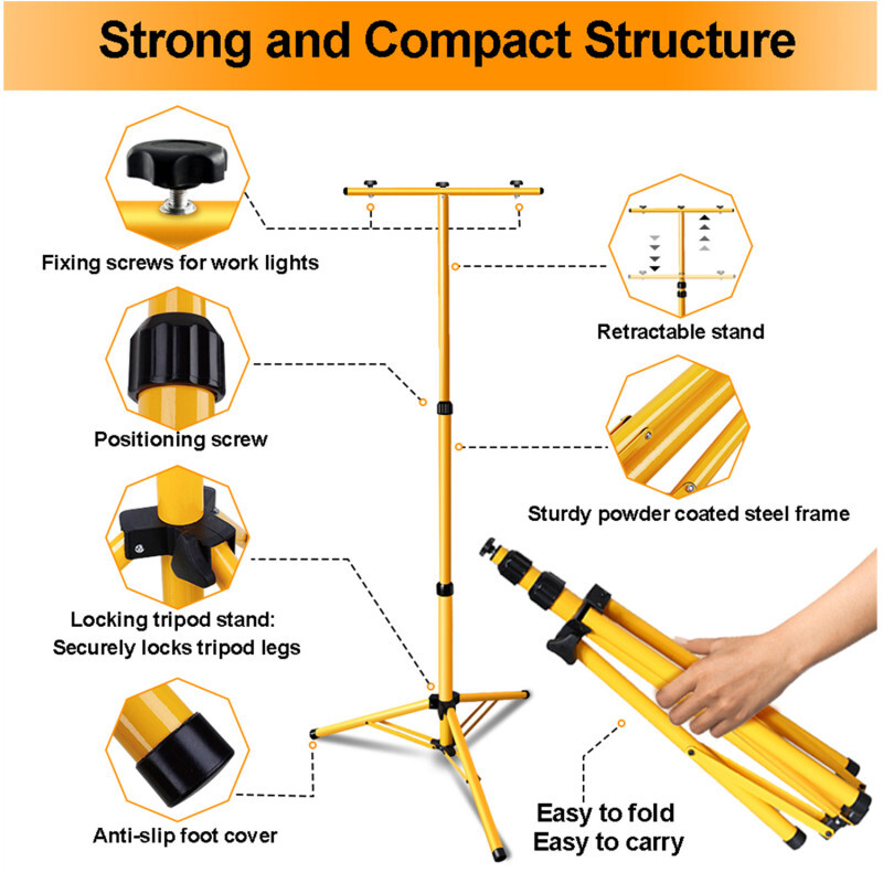 Holofote LED para canteiro de obras IP66 Holofote LED para exterior com tripé 2X10W branco frio - 4