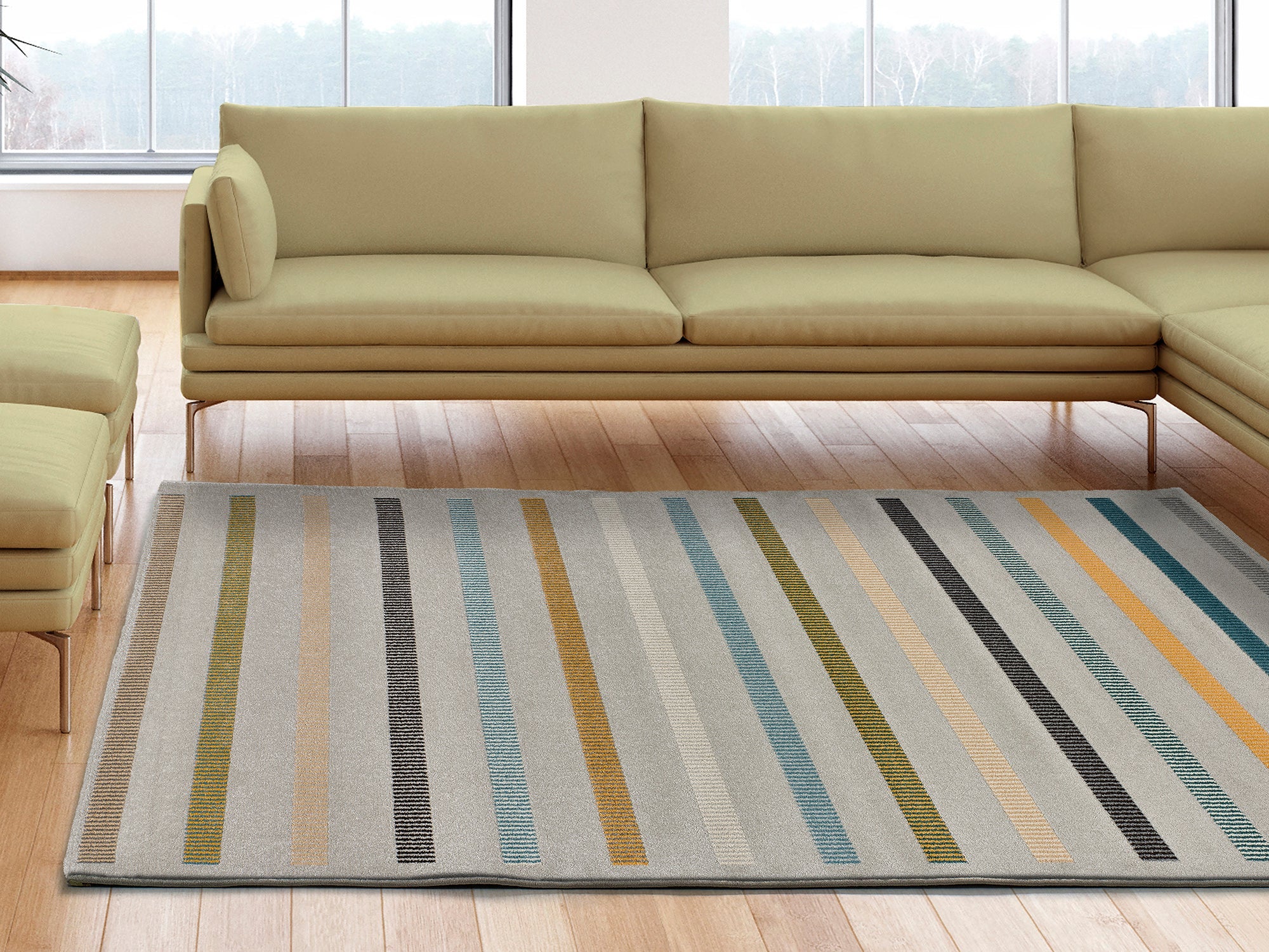 Alfombra interior multicolor rectangular 140 x 200 cm debbi geométrico - atticgo