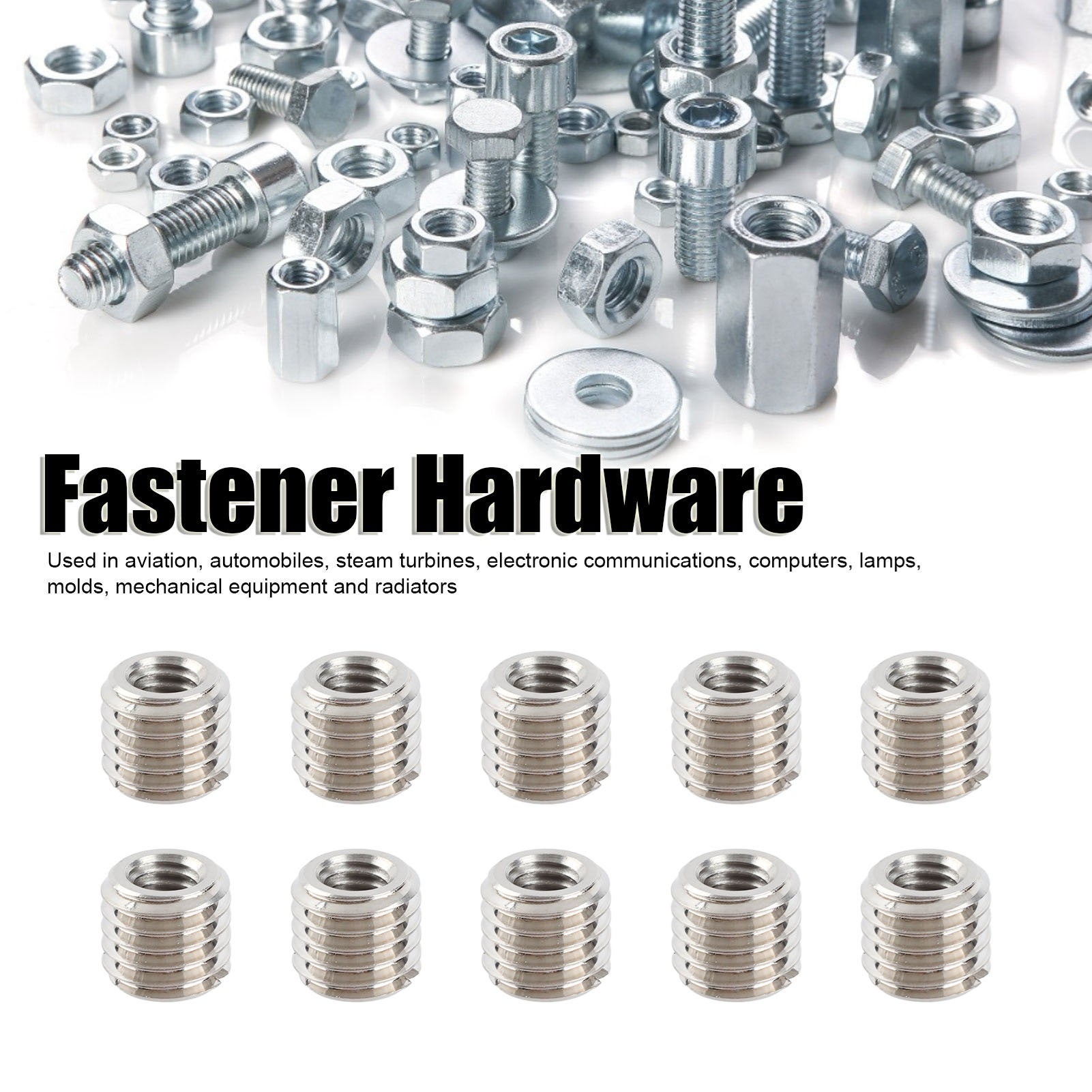 10 pezzi inserti filettati maschio femmina riduttore dado in acciaio inossidabile strumento di riparazione fissaggio - 8