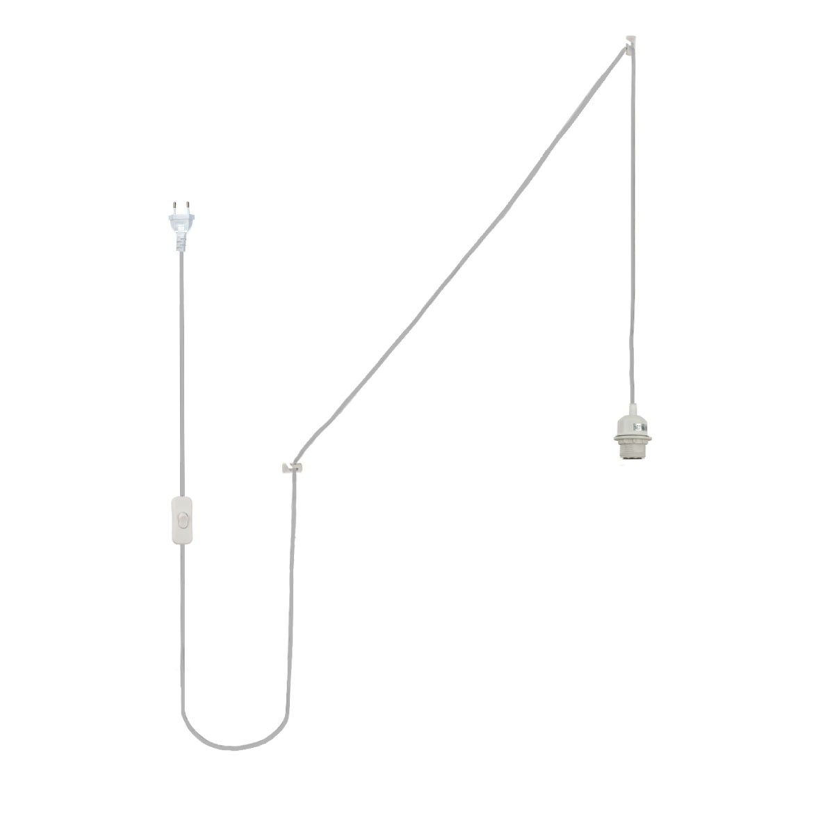 Douille E27 avec câble PVC, interrupteur et prise - 3