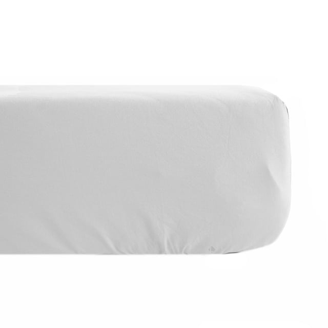 Drap housse uni 90x190 cm percale MANOIR blanc Neige bonnet 35