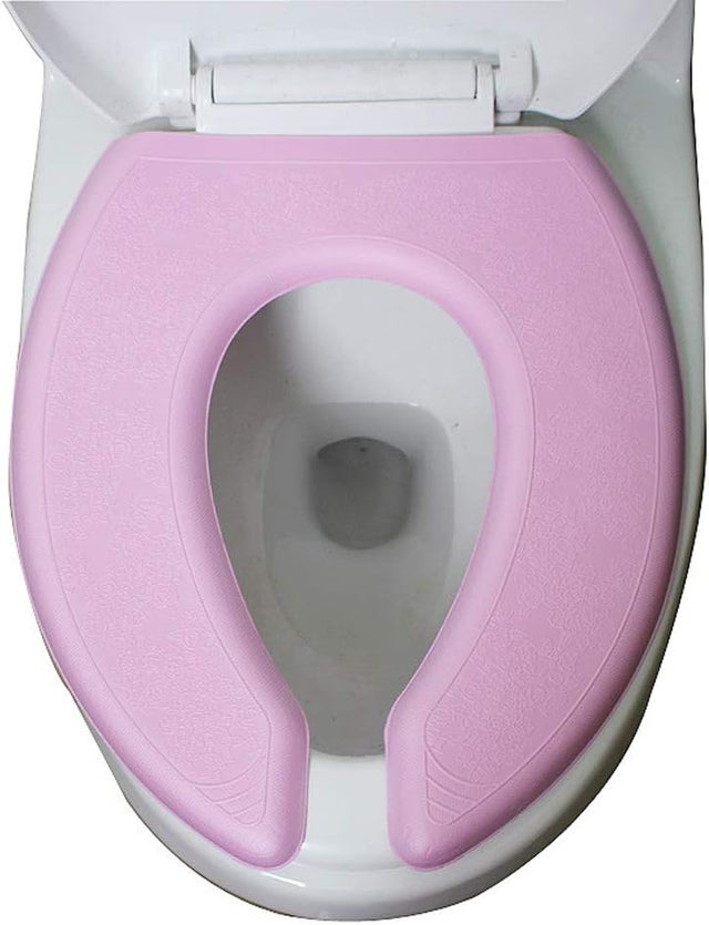 Housse De Siège De Toilette ZUZER 3 Pièces - Coussin Doux Lavable Avec Motifs Chatons, Rose Violet Vert