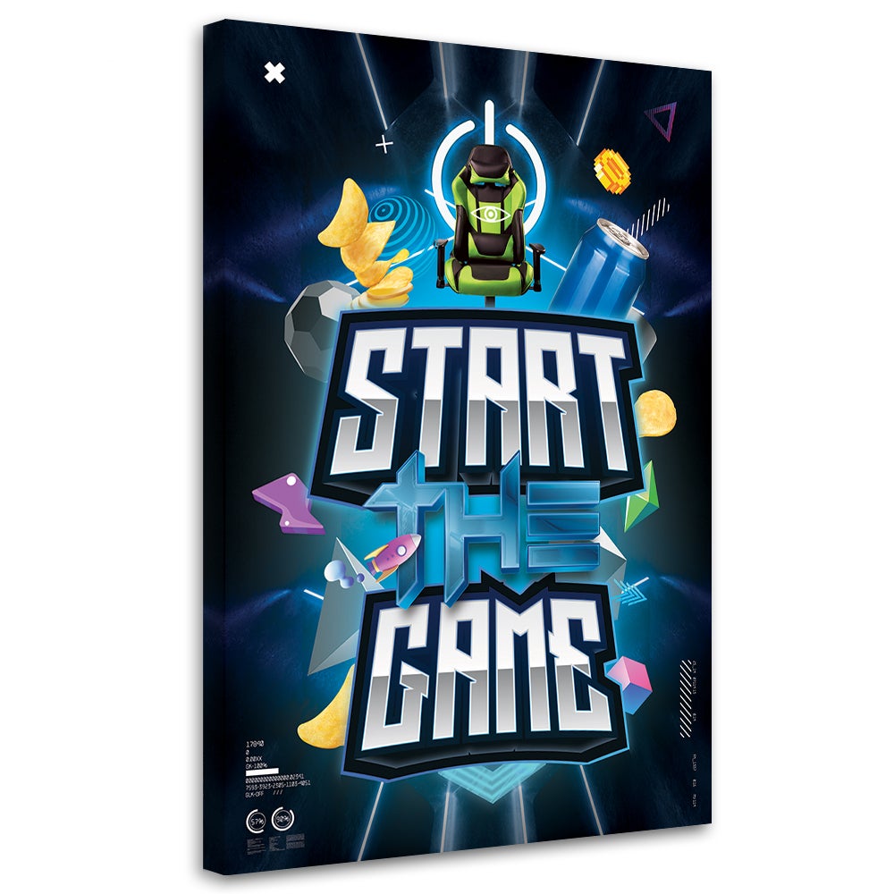 Obraz na płótnie, Napis start game dla graczy 60x90