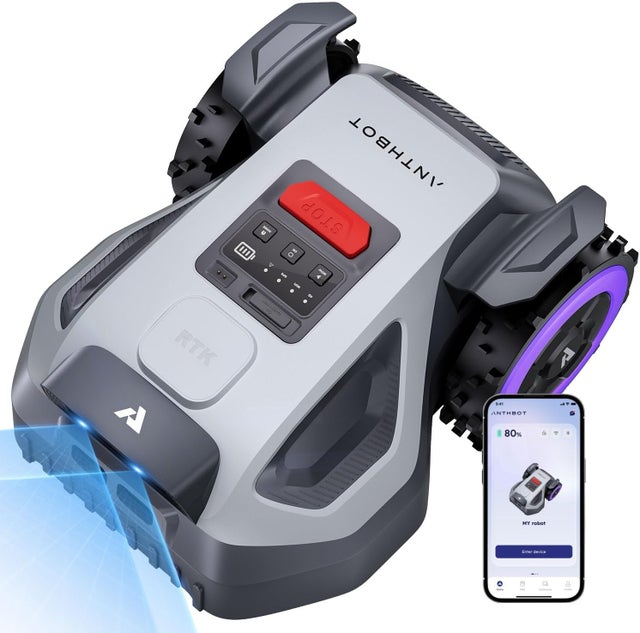 Tondeuse Robot sans Fil Périphérique,Max. 1200m²,NetRTK,4G,ACC Cartographie Automatique, Gestion Multi-Zones,Programmation de la Tonte,ANTHBOT M9