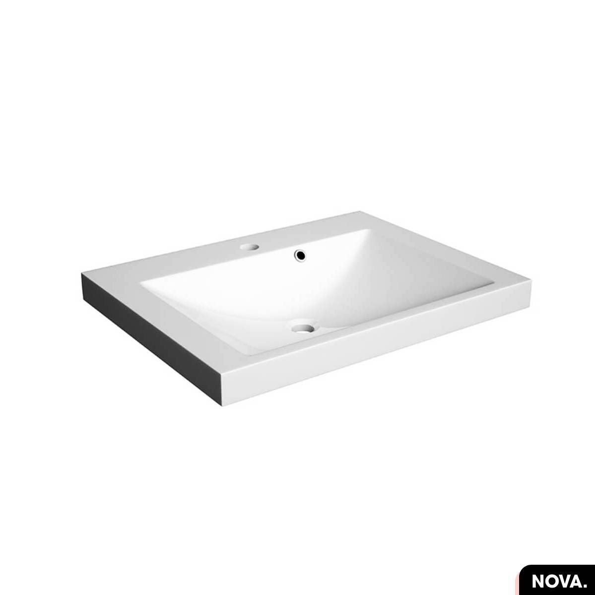 Lavabo Avec Siphon TVÄLLEN - Blanc 64 X 43 Cm | Lavabo Mural Ou Sur Meuble, Design Suédois
