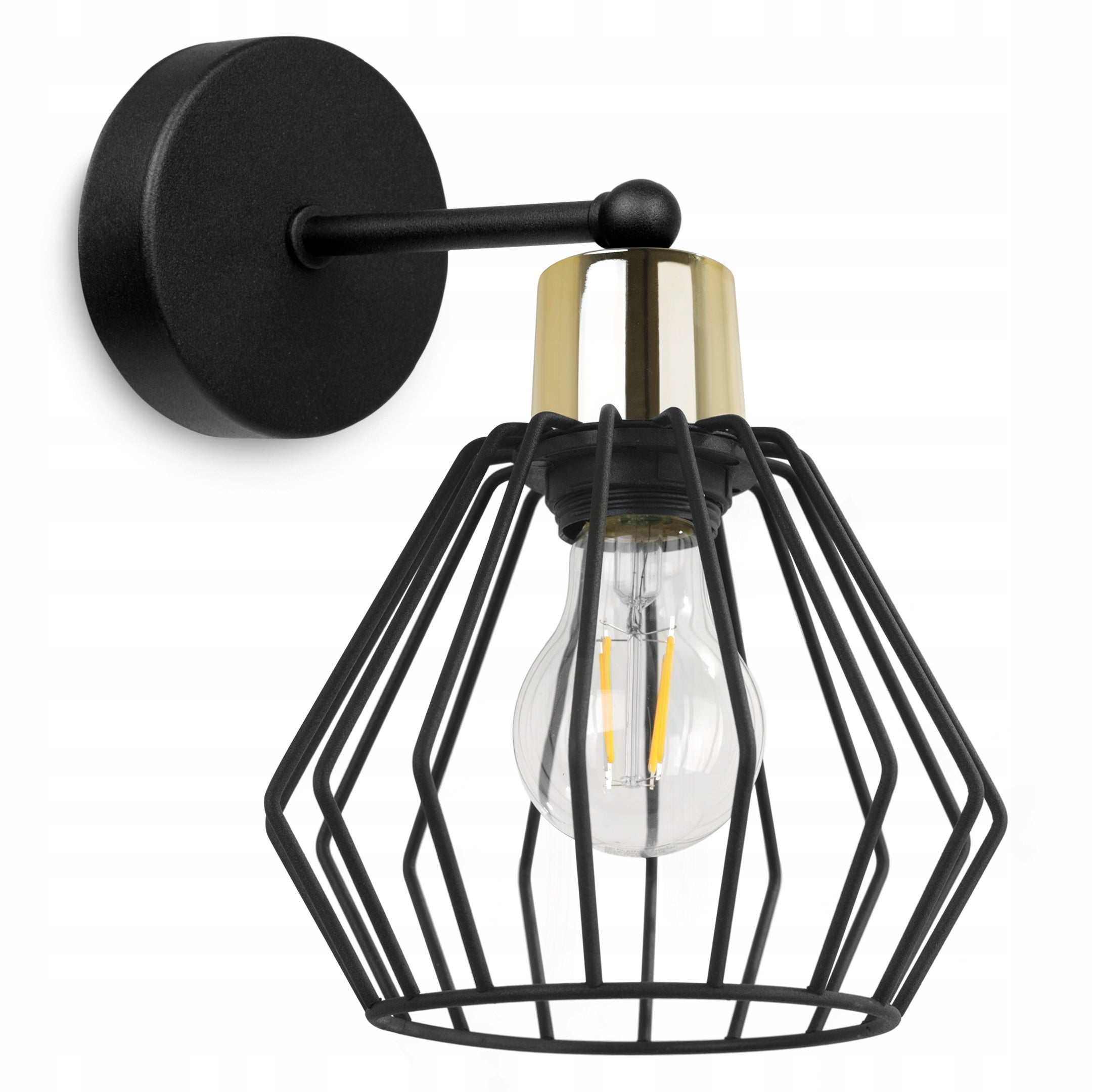Aplica de perete Light Home LH Nuvola 1x E27 60W scurt negru/auriu