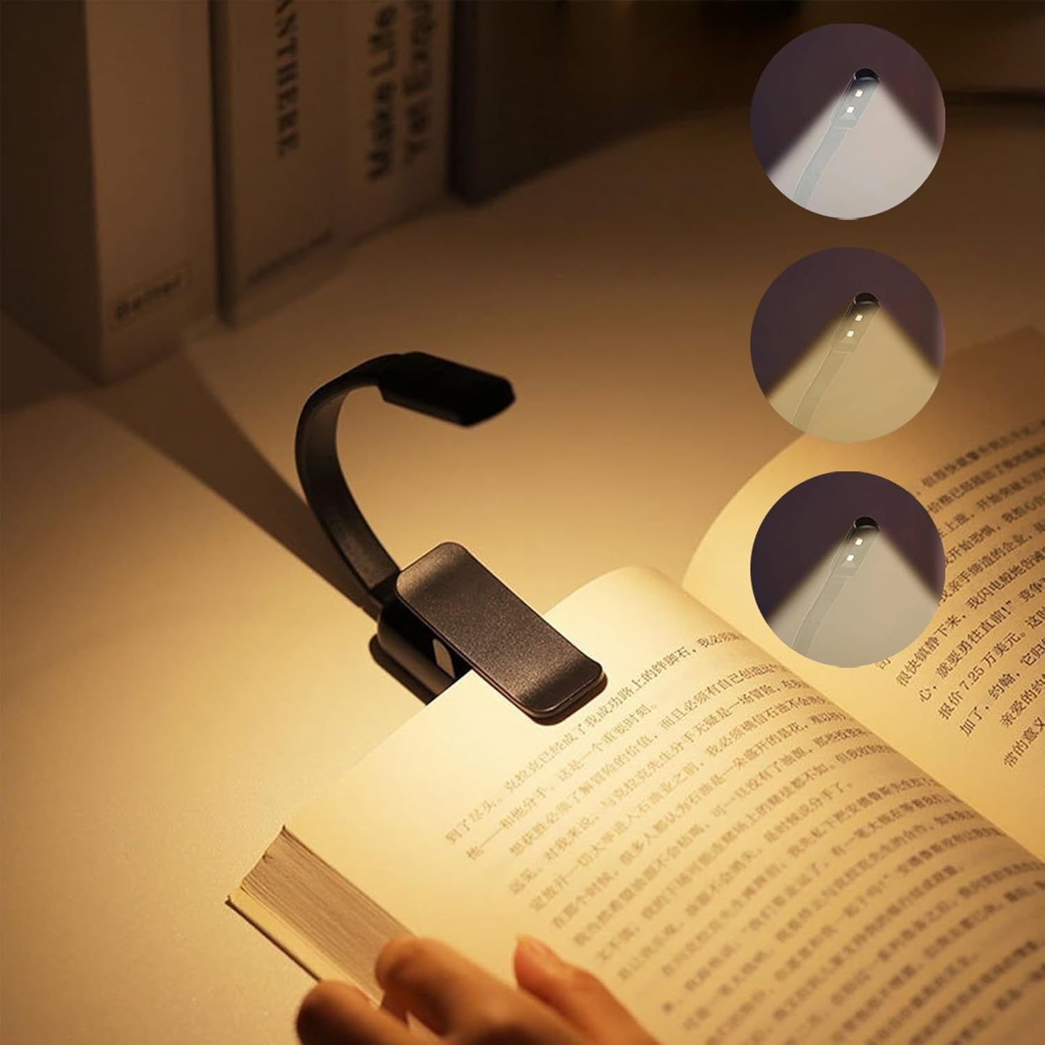 Noir,Lampe de Lecture à Pince, Liseuse Lampe LED, 360° Lampe Clipsable — free download