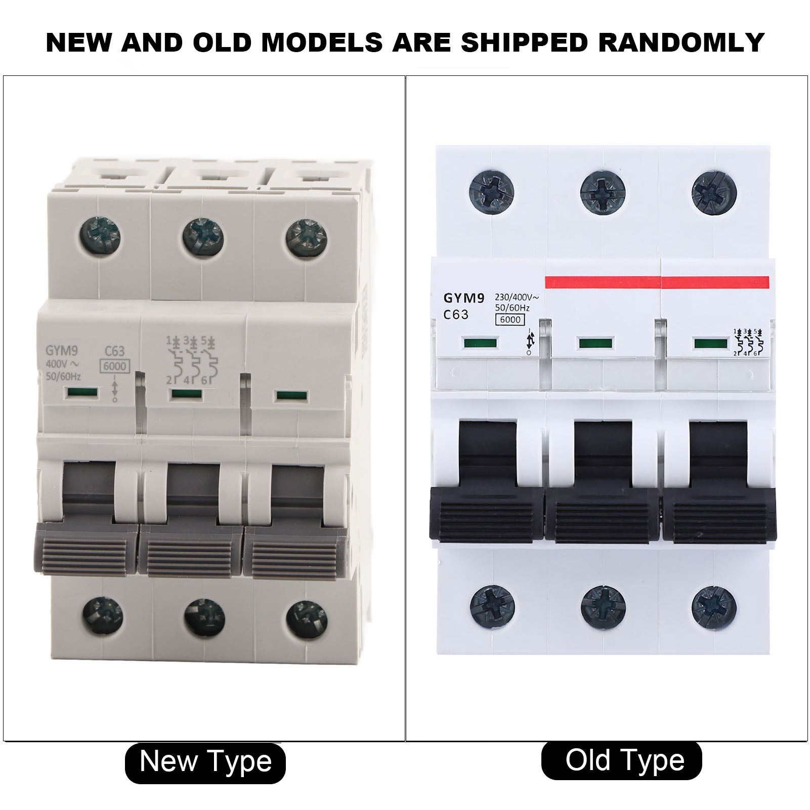 Interruttore automatico GYM9-C65 a 3 poli 400 V CA 50/60 Hz IP20, protezione dalle perdite (63 A) - 4