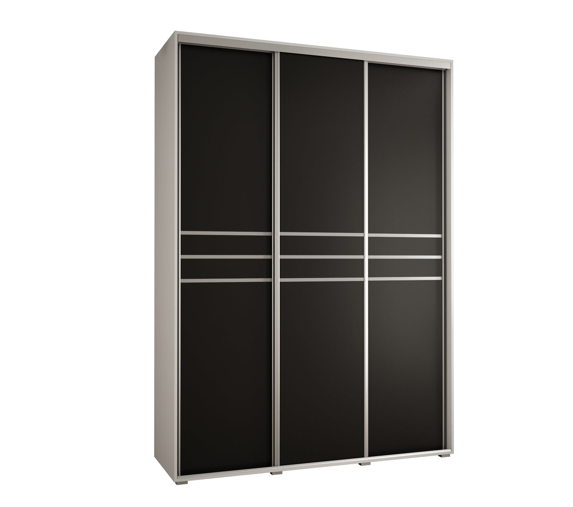 Szafa przesuwna wysoka Davos 10 180 x 45 x 235,2 cm biały + czarny + u. srebrny - Abiks Meble