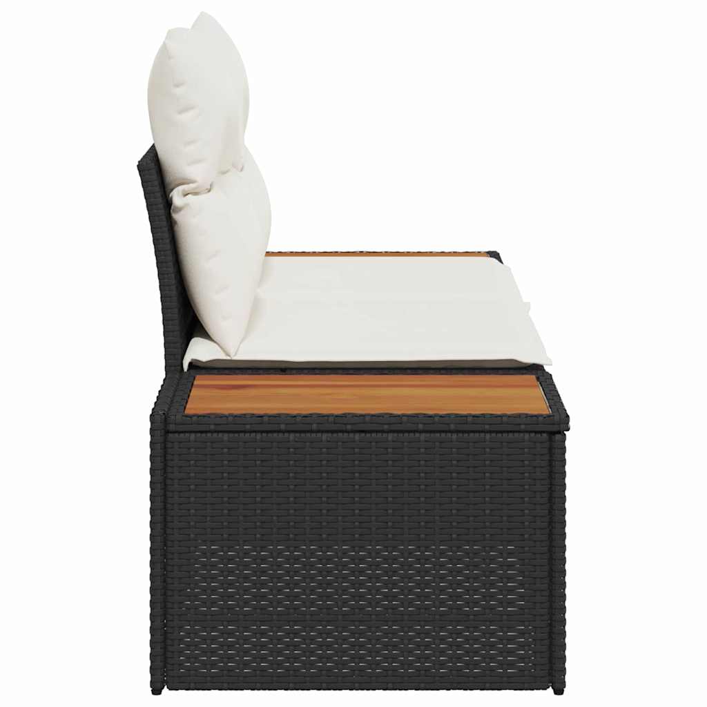 Salon bas de jardin en polyrattan Noir 2 personnes - 6