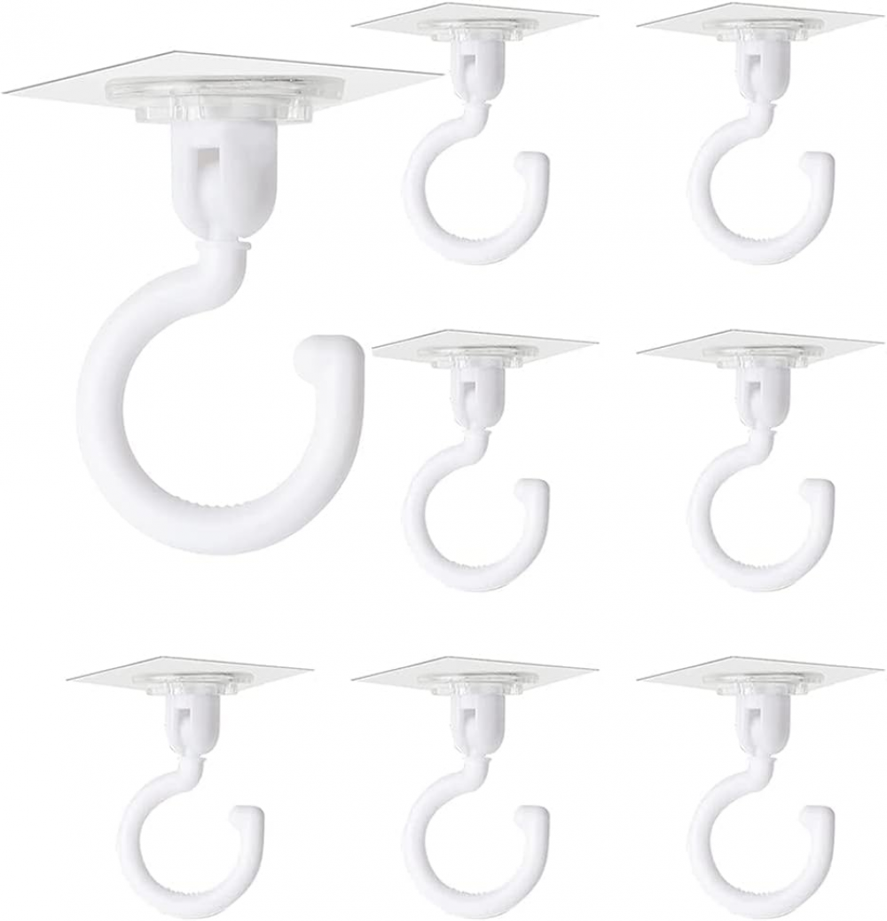 sztuk przezroczystych haczyków samoprzylepnych Obrotowy haczyk stopni Mocny haczyk samoprzylepny Bez wiercenia Haczyki ścienne do sufitów pomieszczeń