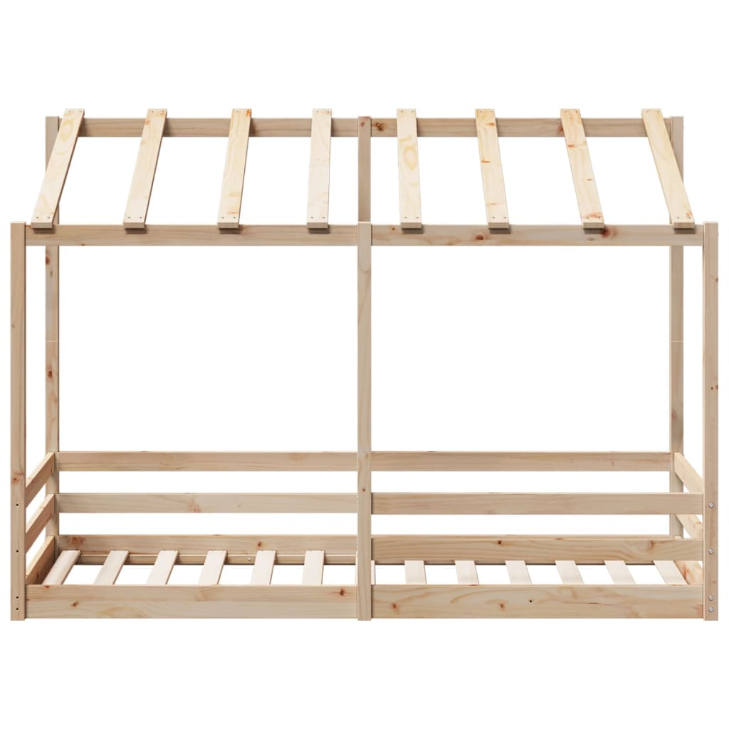 Lit pour enfants avec toit 75x190 cm bois massif de pin - 4