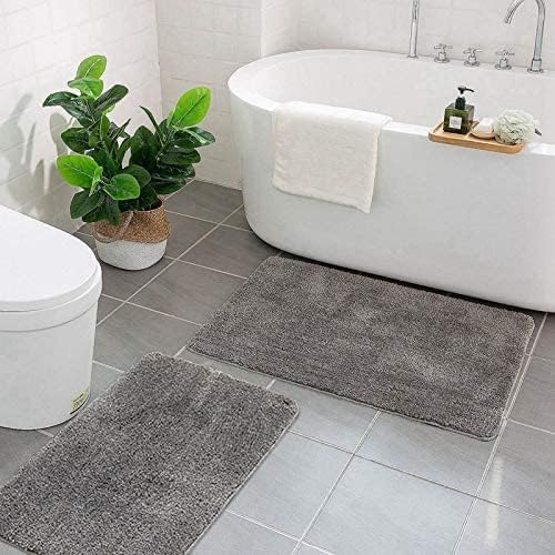 Tapis de Bain, Antidérapant Tapis Salle de Bain Épaissi Tapis Sortie de Douche Absorbant Tapis de Sol Ultra Doux en Microfibre, Café, 60 x 90cm - 5