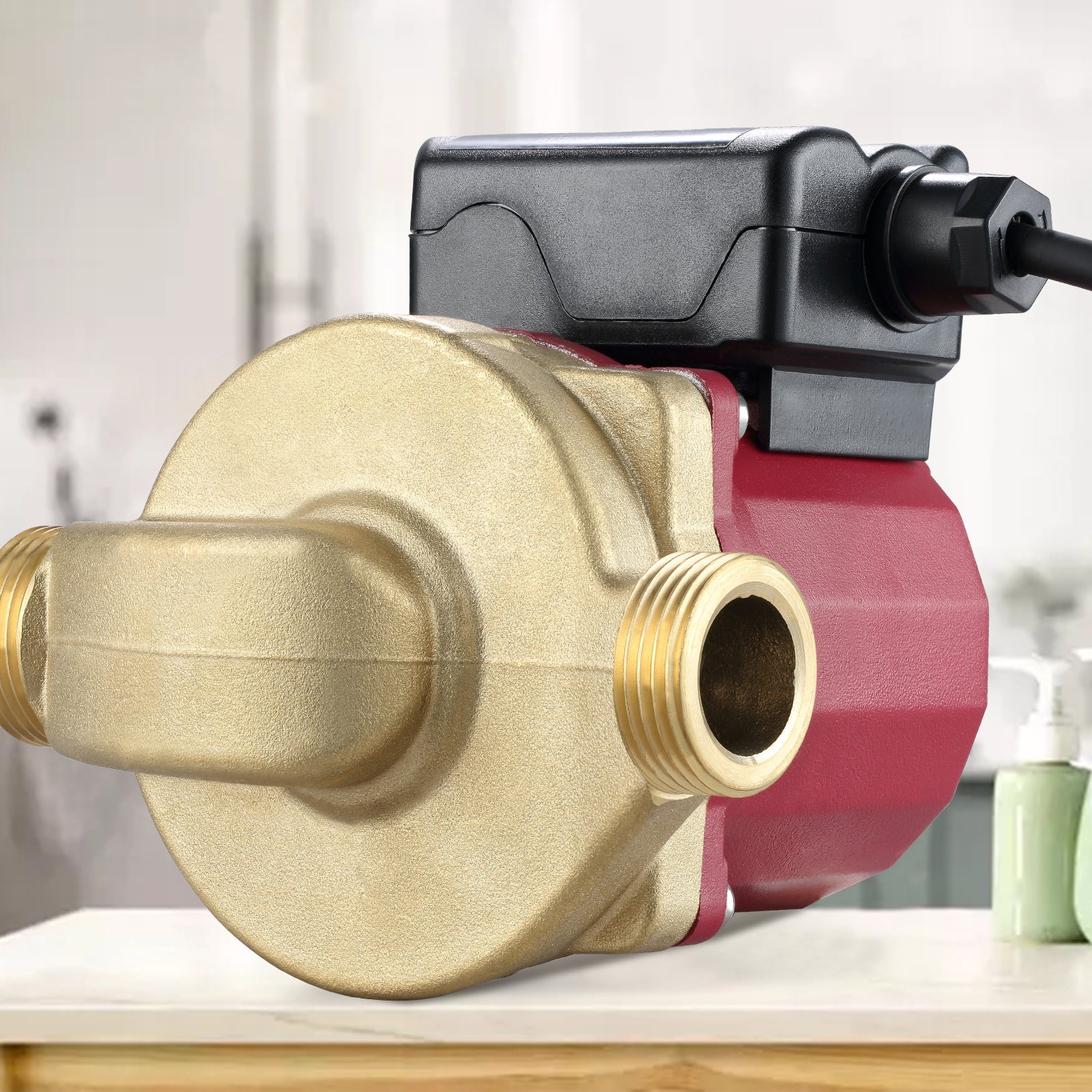 Bomba de circulación 50 L/min SucceBuy, altura 6 m, 3 velocidades, hierro/latón 220 V para ACS, caldera, suelo radiante y solar - 2